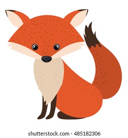 Fox cartoon icon. Forest animal theme. Isolated design. Vector illustration