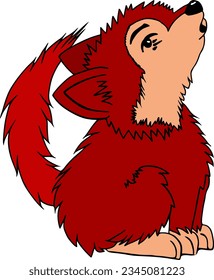 Fox cartoon illustration suitable for design resources