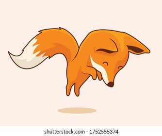 Fox Cartoon Jump Isolated Jumping 