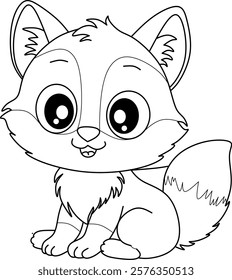Fox cartoon line art for coloring pages pages