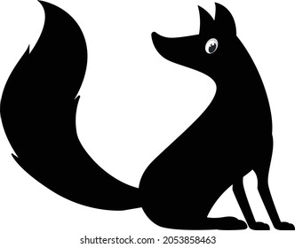 A Fox cartoon silhouette vector art and illustration