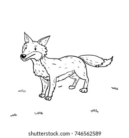 Fox cartoon vector hand drawn