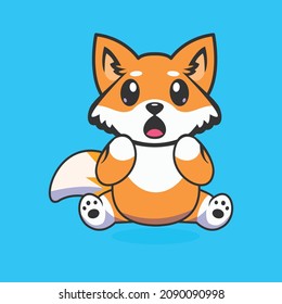 Fox cartoon vector icon illustration