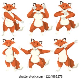 Fox character dance position illustration