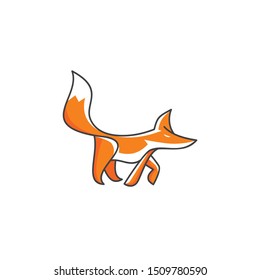 Fox character line logo icon vector