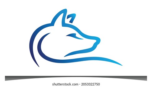 fox character logo design template
