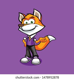 fox character mascot design vector