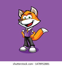 Fox Character Mascot Design Vector