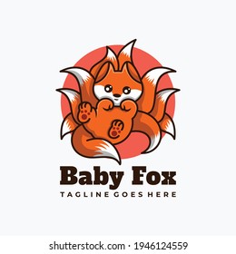 fox character mascot logo design vector illustration