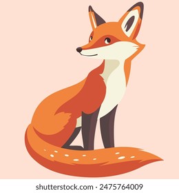 Fox character side view vector artwork