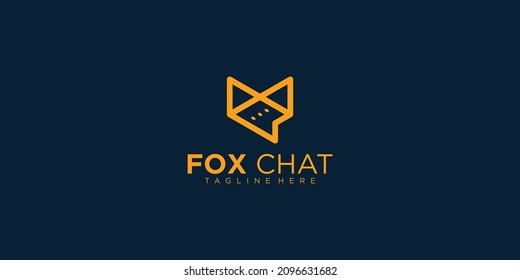 Fox chat bubble logo template