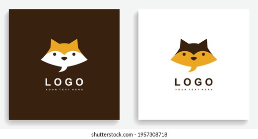 Fox Chat Talk Logo. Modern logo icon symbol template vector design