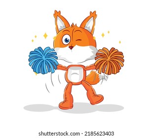 the fox cheerleader cartoon. cartoon mascot vector