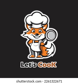 Fox Chef premium mascot logo design.  Fully vector and scalable.