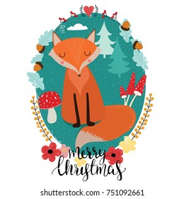 Fox Christmas card