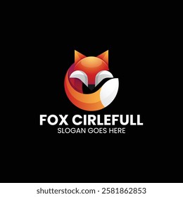 Fox Circle full Gradient Colorful Logo