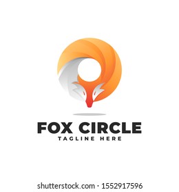 Fox Circle Gradient Modern Logo Vector Icon Illustration