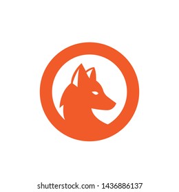 fox circle icon symbol vector logo design illustration