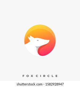 Fox Circle Illustration Vector Template. Suitable for Creative Industry, Multimedia, entertainment, Educations, Shop, and any related business