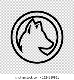 fox circle line design vector illustration