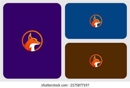 Fox with circle logo design