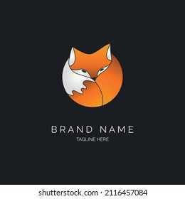 fox circle logo template design for brand or company and other