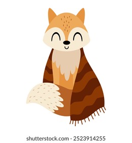 Fox Clipart. Personalidade animal bonito outono. Queda animal clip art. ilustração de vetor desenhado à mão em estilo plano