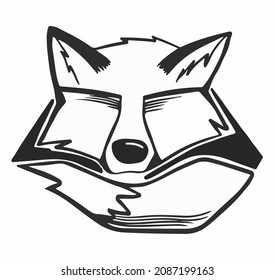  fox closed eyes drawn vector art