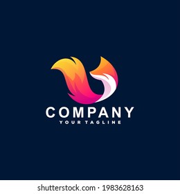 fox color gradient logo design