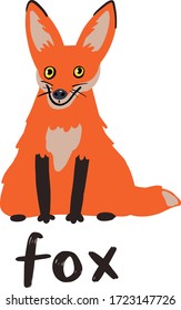 Fox. Ilustración del vector de color en el estilo plano.