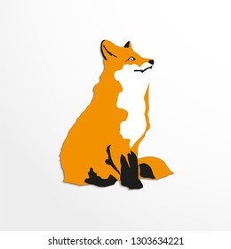 Fox. Color vector illustration on a light background.