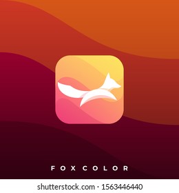 Fox Colorful Illustration Vector Design Template. Suitable for Creative Industry, Multimedia, Entertainment, Educations, Shop, and any related Business