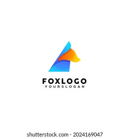 fox colorful logo design template