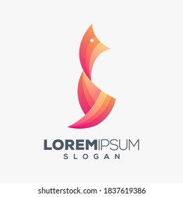 fox colorful logo design vectors