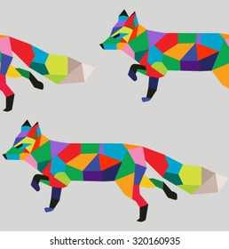fox colorful polygon background