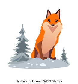 Fox of colorful set. This design showcases the clever and cunning nature of a fox, beautifully illustrated in a cartoon style on a timeless white background. Vector illustration.