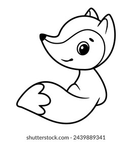 Fox Färbung Seite Cartoon Vektor-Illustration
