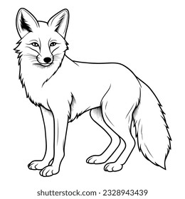 Fox coloring page for kids