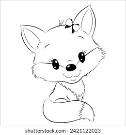 fox coloring page for kids