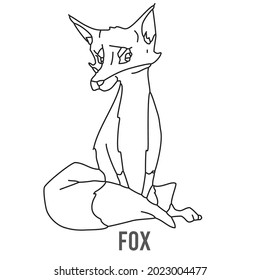 Fox Coloring page for preschool children. Learn numbers for kindergartens and schools. Educational game.