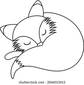 A Fox coloring page vector art and illustration