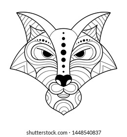 Fox Coloring Vector Illustration On White Background For Your Needs