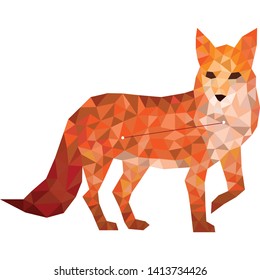 Fox constellation vector. Astrology animal colorful fox modern geometric icon, crystal design illustration. Animal crystal constellation. Low poly graphics animal fox vector. Low poly graphics animal