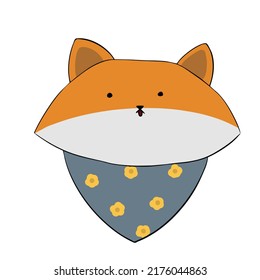 Fox en una bufanda fresca en una flor