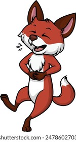 Fox cracking up vector illustration