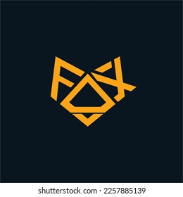 Fox creative logo vector with diamond symbol on letter O, Modern Geometric Fox logo with letter concept.
