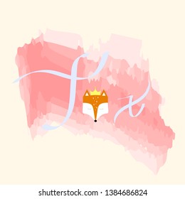 Fox creative logo vector. Fox icon.Modern hand drawn lettering word Fox. Calligraphy brush and ink. Handwritten inscriptions and quotes for layout and template. Vector modern logo and emblem.