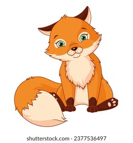 Fox cub cartoon vector illustration