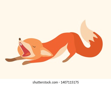 Fox cub character icon flat vector silly diverse tender adorable