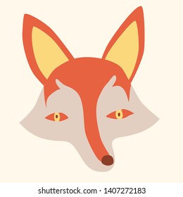 Fox cub character icon flat vector silly diverse tender adorable